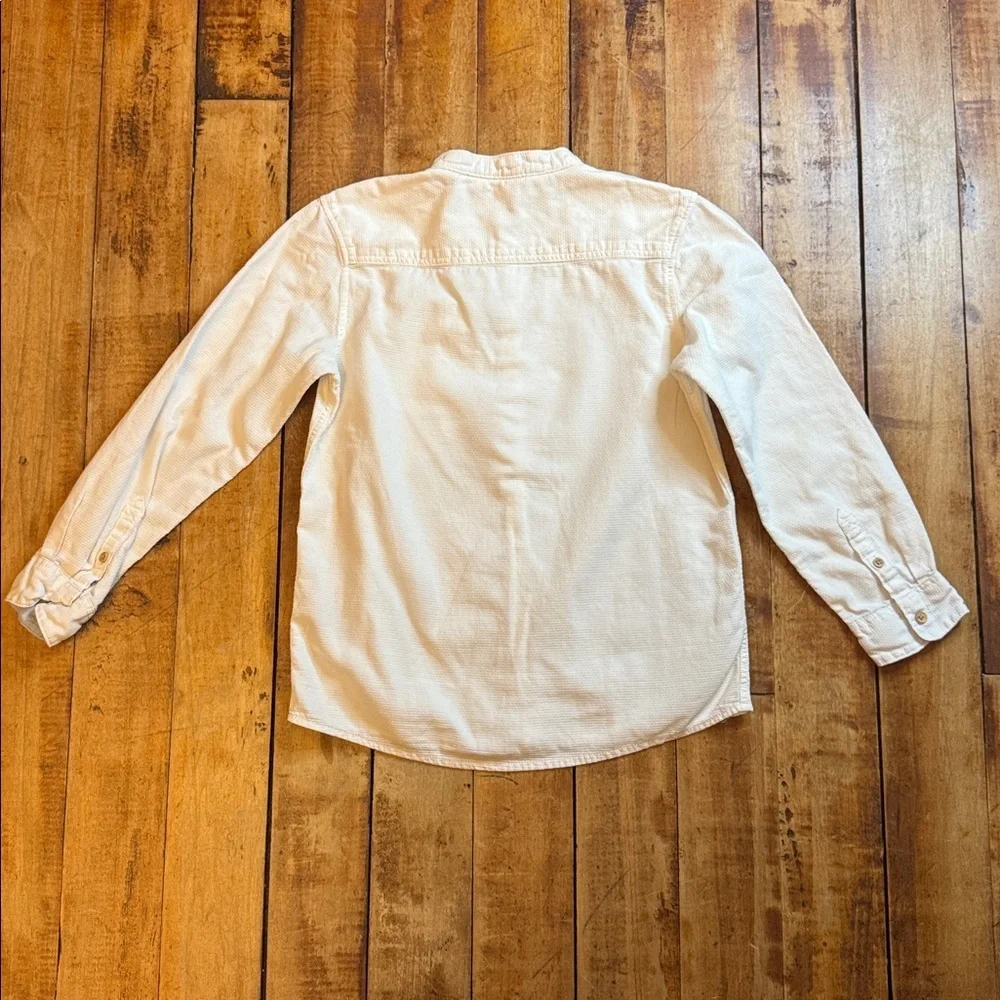 H&M Dress shirt size 7 boys white dress shirt cotton mandarin collar wedding